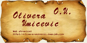 Olivera Umićević vizit kartica